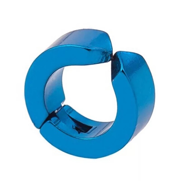 🌺stunning Gothic Rock hiphop round Multicolor Titanium steel ear cuff clip ring - Picture 7 of 16